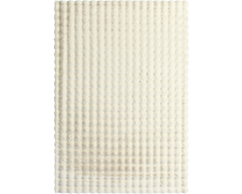 Beige badmat met geribbelde structuur